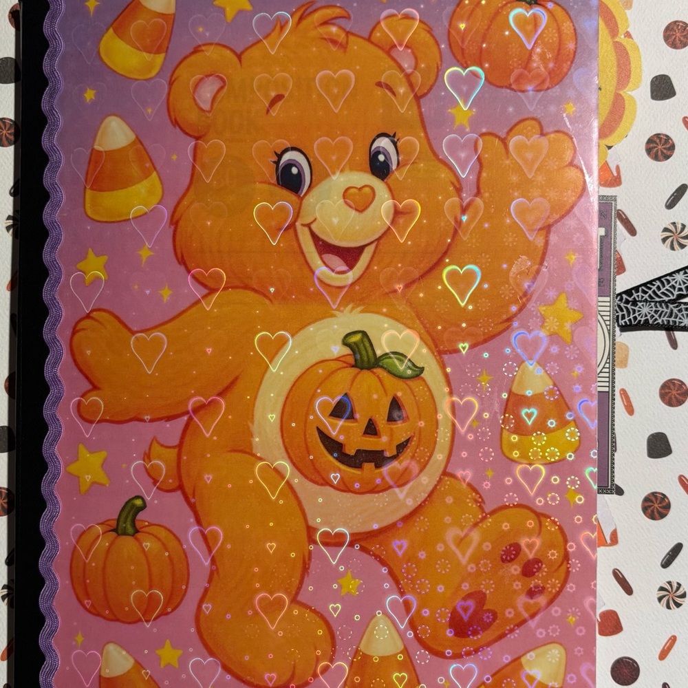 Orange Bear Halloween Junk Journal Composition Notebook